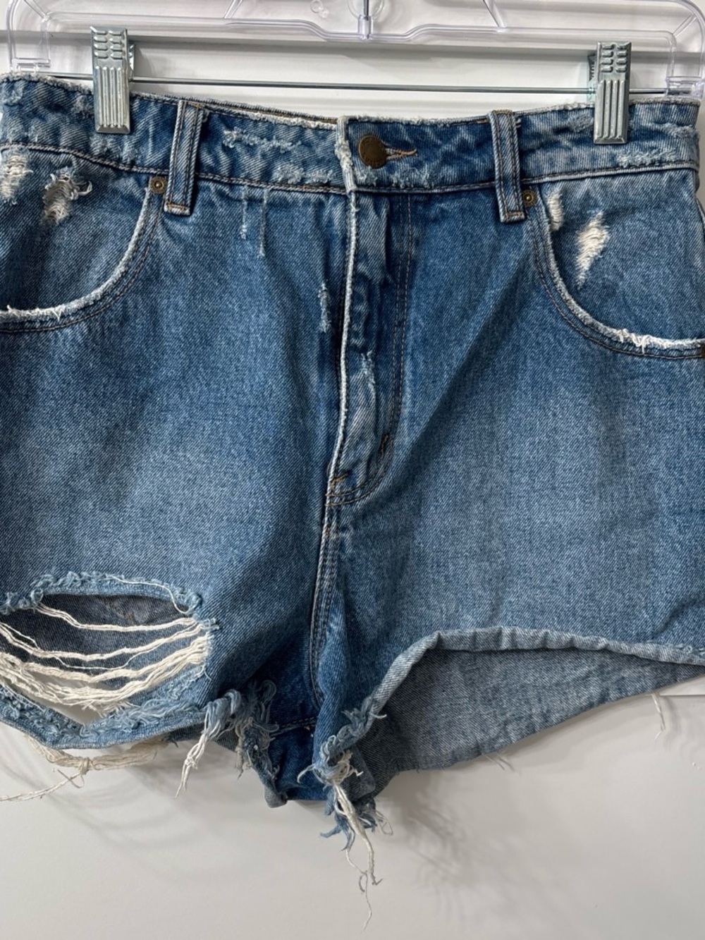 ROLLA'S Distressed Cut Off Blue Denim Jean Shorts